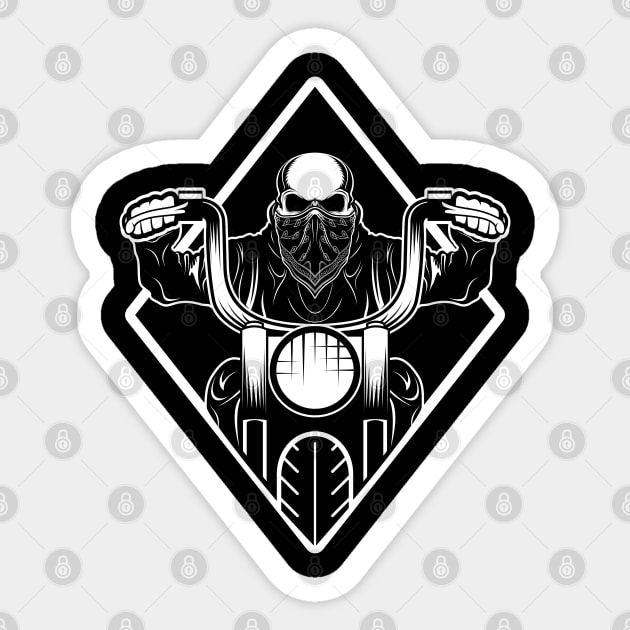 Skeleton biker Sticker by Brutusals.Design